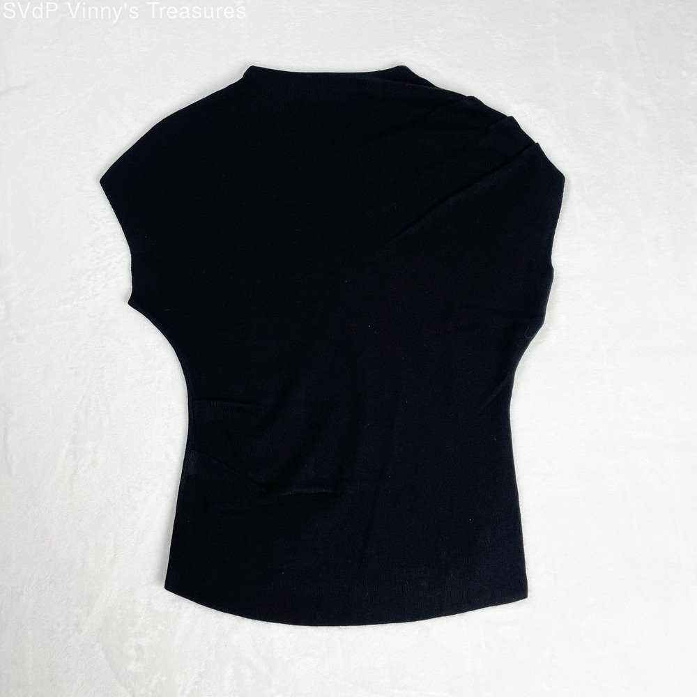NWT Arach & Cloz Wool Blend Asymmetric Minimalist Capsule Knit Blouse Workwear S